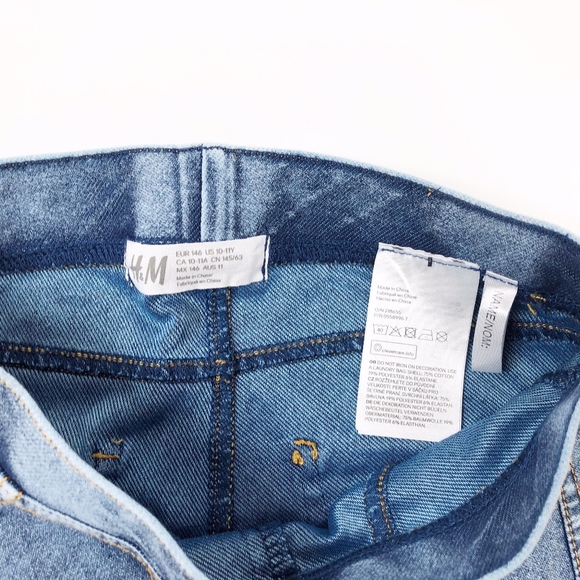 NWOT H&M Girl Denim Leggings, Size 10-11Y - Picture 4 of 4